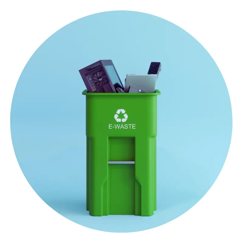 Green bin for electronic waste recycling