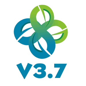 Colorful infinity logo with V3.7 text