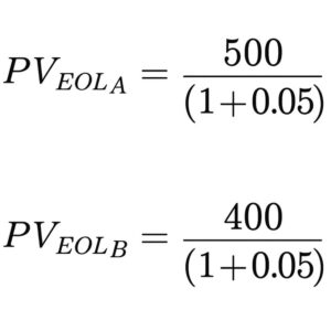 Present value calculations with different values