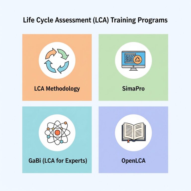 LCA training programs: Methodology, SimaPro, GaBi, OpenLCA.